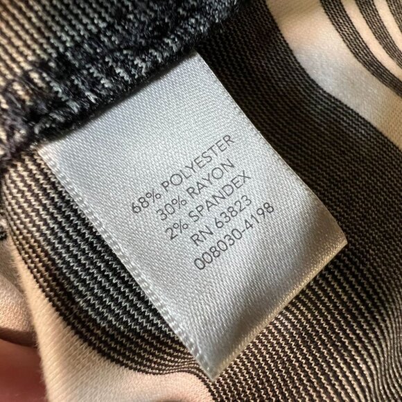 Christopher & Banks  Womens Sleeveless Sheath Dess Size 14  Black White Striped - Picture 3 of 12